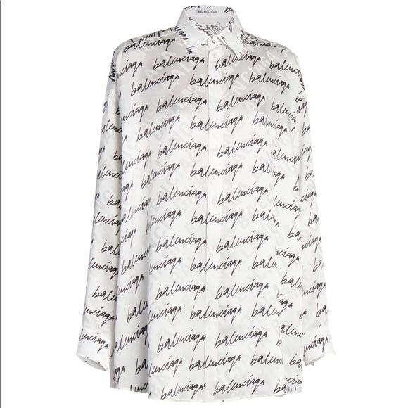 Balenciaga Tops - Balenciaga printed Silk Button Down